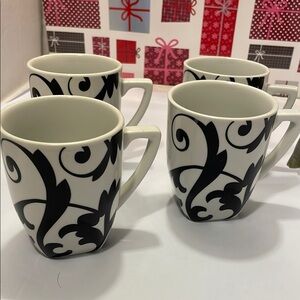 Sarah Coventry Black and White Ceramic Mugs Set